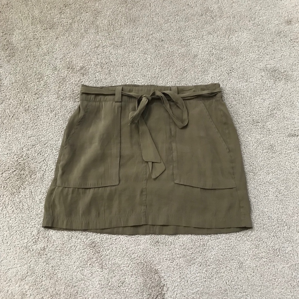Army green mini skirt